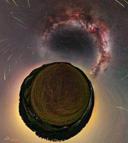Perseids Over a little Planet
